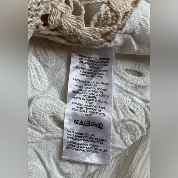 Anthropologie Pieced Crochet Sweater Tank Boho Oversized Fit Rococo - Picture 5 of 6